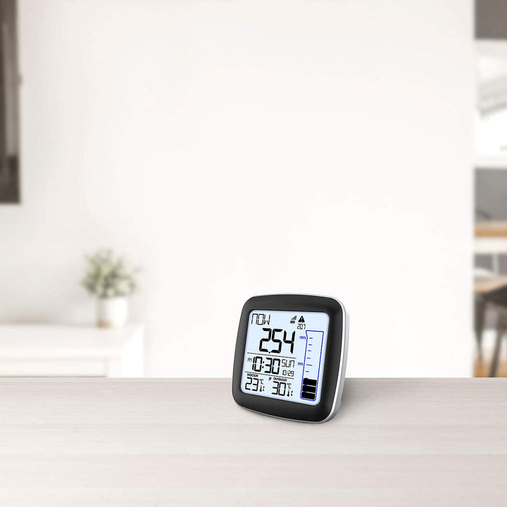 infactory Niederschlagsmesser: Digitale Funk-Wetterstation mit Aussensensor, Regenmesser & Wecker (R