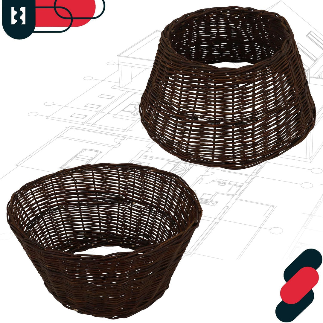 KOTARBAU® Weihnachtsbaum Rock aus Weide Ø 45 cm, Dunkel Braun Christbaumständer aus Rattan Natur, We