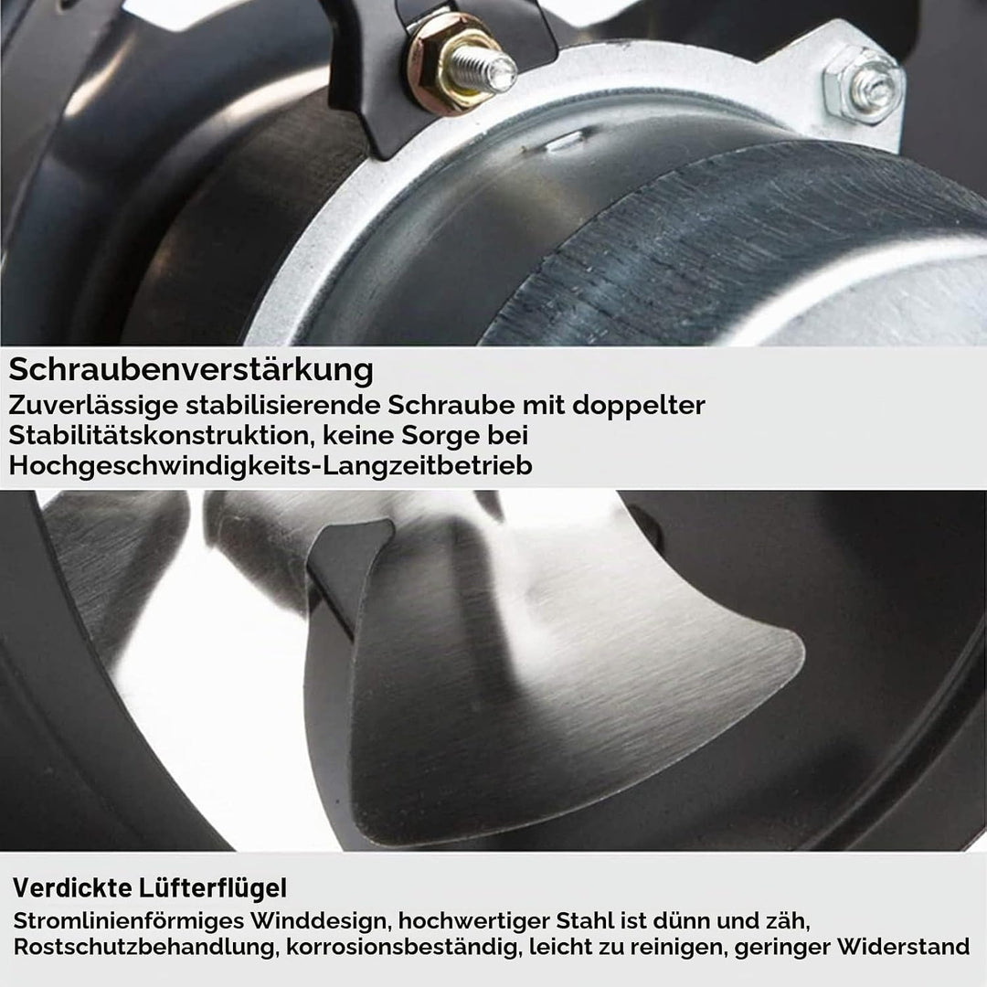 YHYYU Abluftventilator Ø150mm Inline Rohrventilator 600m³/h Abluft Zuluft Rohrlüfter Industrielüfter
