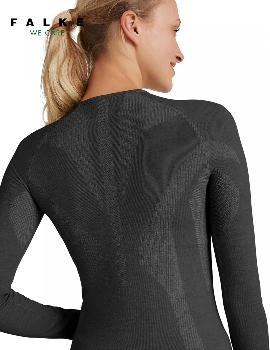 FALKE Damen Wool-Tech Round Neck Funktionsshirt Langarm atmungsaktiv klimaregulierend geruchshemmend