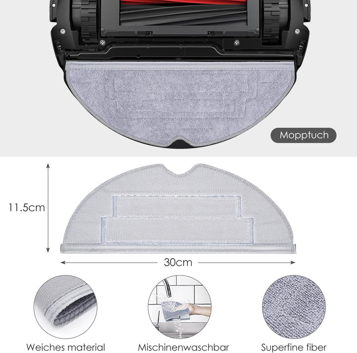 Zubehörset für Roborock S8 Pro Ultra, 6*Staubbeutel 1*Main Rollbürste 4*Seitenbürsten 2*Filter 4*Mop