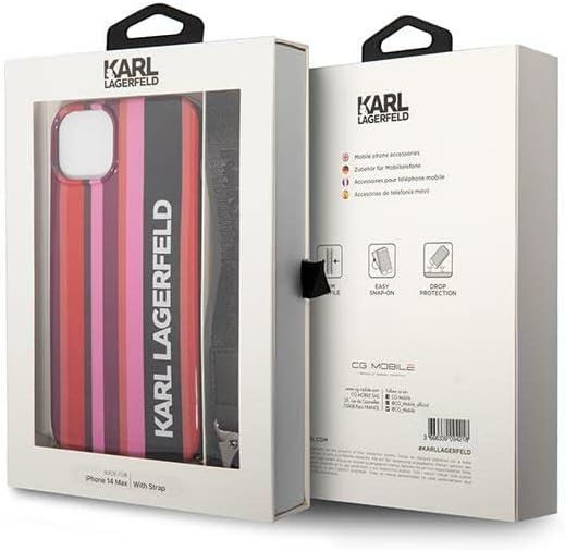 Karl Lagerfeld KLHCP14MSTSTP hülle für iPhone 14 Plus 6,7" hardcase rosa/pink Color Stripes Strap