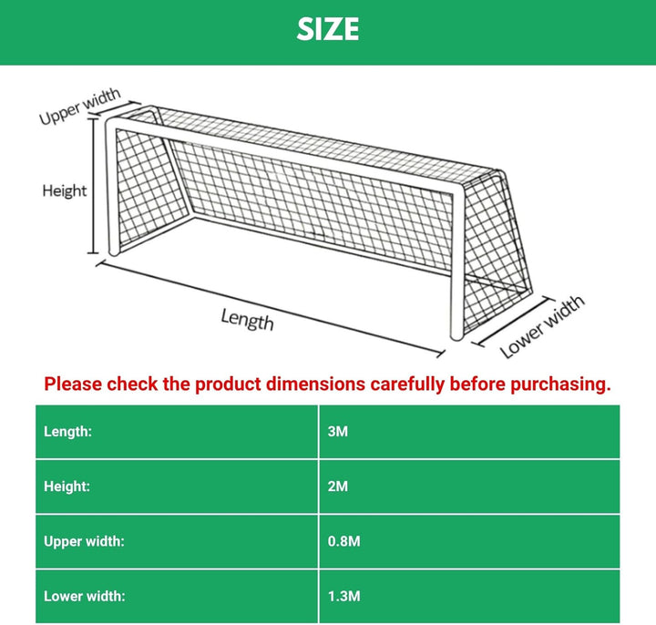 Jadeshay Fussballtornetz, Fussballtor Netz 3m x 2m Fussball Tor Net Polypropylenfaser Ersatznetz für