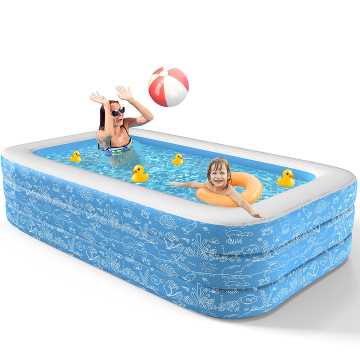 CACSPS Aufblasbare Schwimmbecken, 200 x 132 x 51 cm, Grosses aufblasbares Pool für Kinder und Erwach