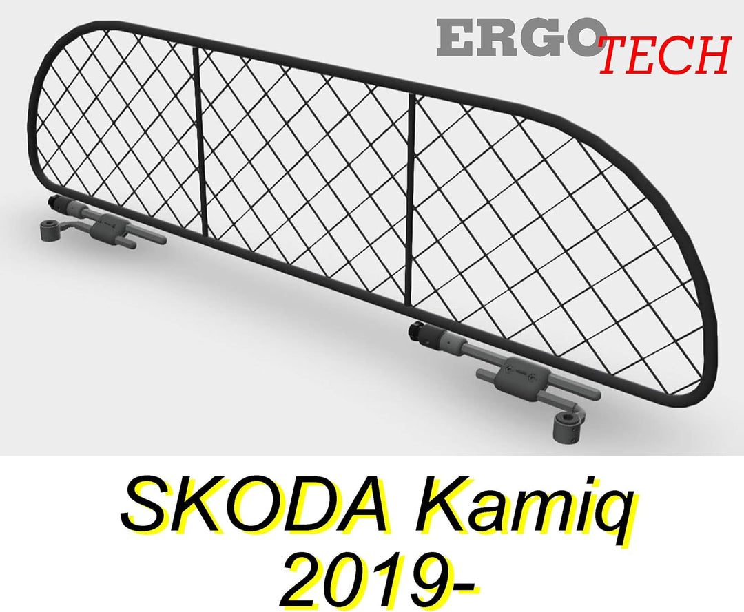 ERGOTECH Trennnetz Trenngitter kompatibel mit SKODA Kamiq (ab BJ 2019), RDA65-XXS8, für Hunde und Ge