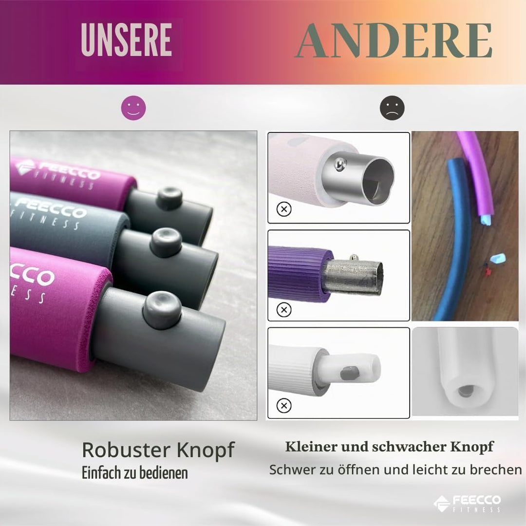FEECCO Hula Hoop Reifen Erwachsene - hullahub Reifen zum Abnehmen 1kg - Lila, 1kg - Lila