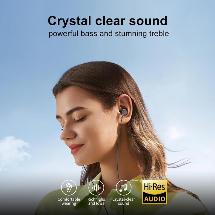 In Ear Kopfhörer mit Kabel, 3-er Set mit Mikrofon und Lautstärkeregler, Stereo, Leichte In-Ear Ohrhö