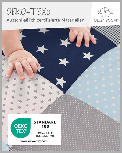 ULLENBOOM Krabbeldecke für Baby 80x80 cm, Outdoor-geeignet, 100% Oeko-TEX Materialien, Made in EU, W
