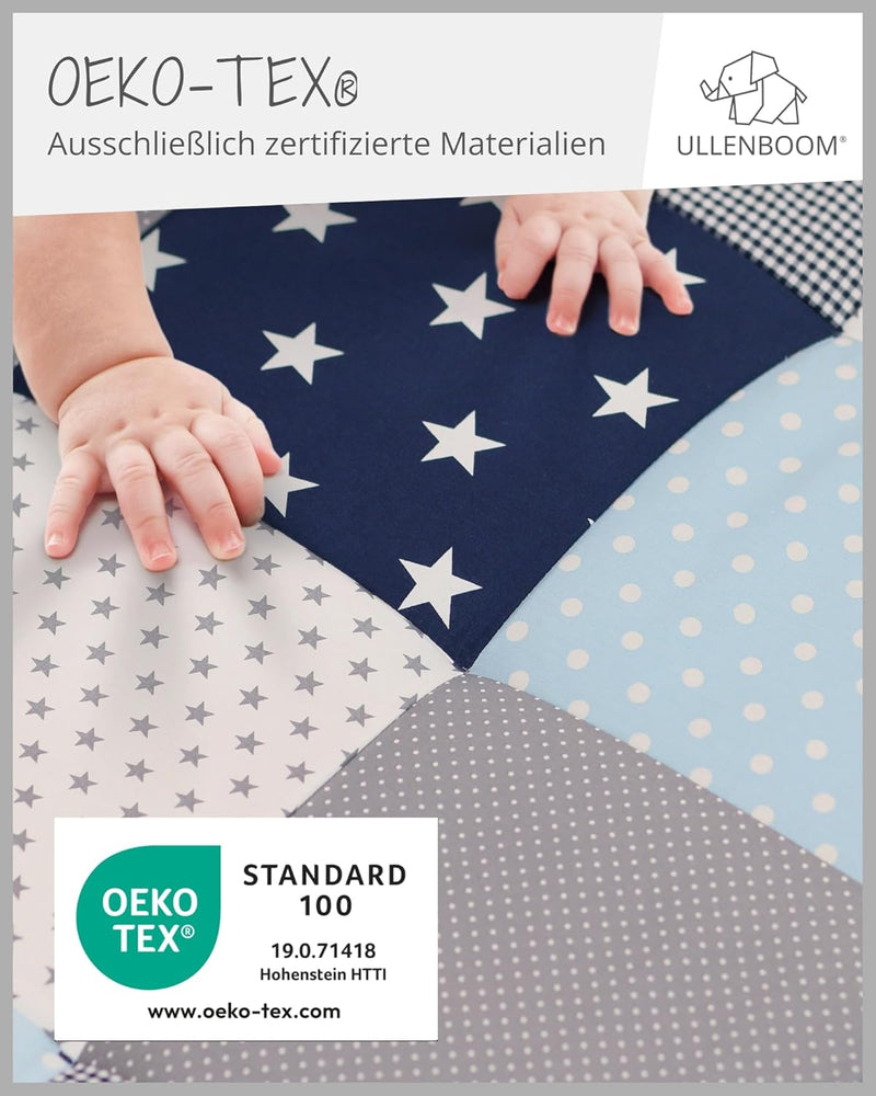 ULLENBOOM Krabbeldecke für Baby 80x80 cm, Outdoor-geeignet, 100% Oeko-TEX Materialien, Made in EU, W