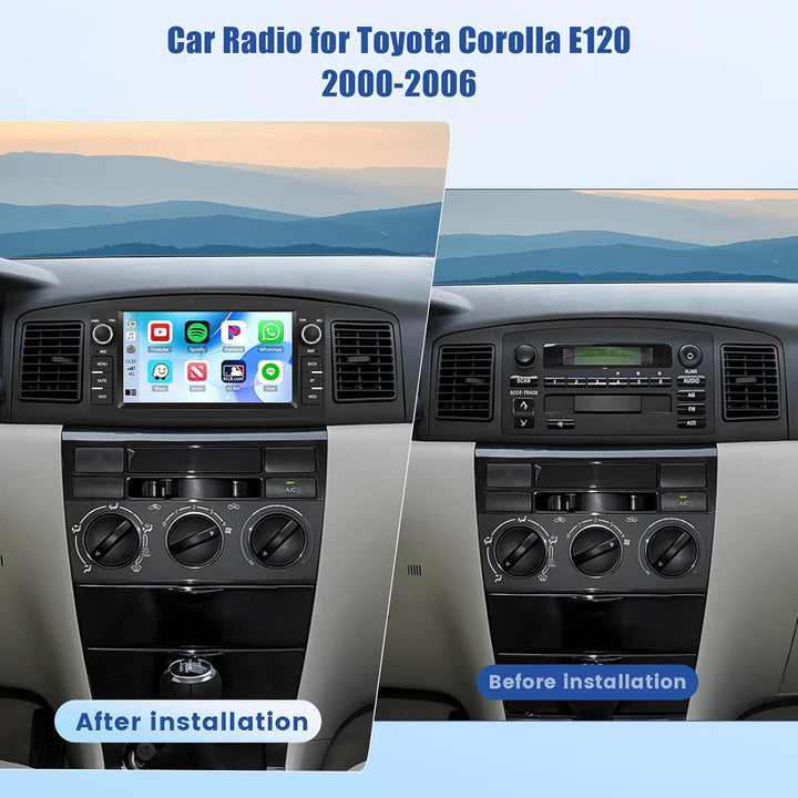 [4G+64G] Inefala Android 15 Autoradio für Toyota Corolla E120 2000-2006/E130 2004-2007 mit Wireless