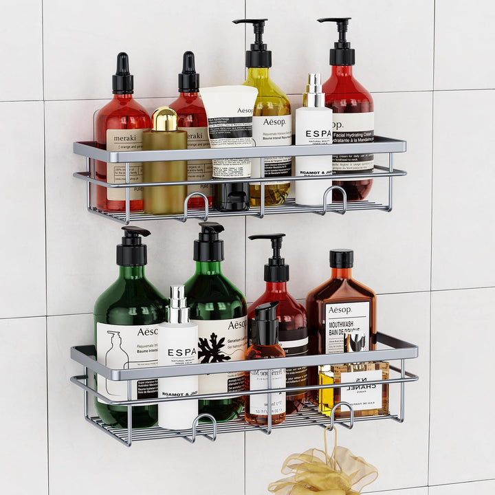 Uamector Duschablage ohne Bohren - Duschregal - Rostfrei Badezimmer Regal - Badregal Shampoo Halteru