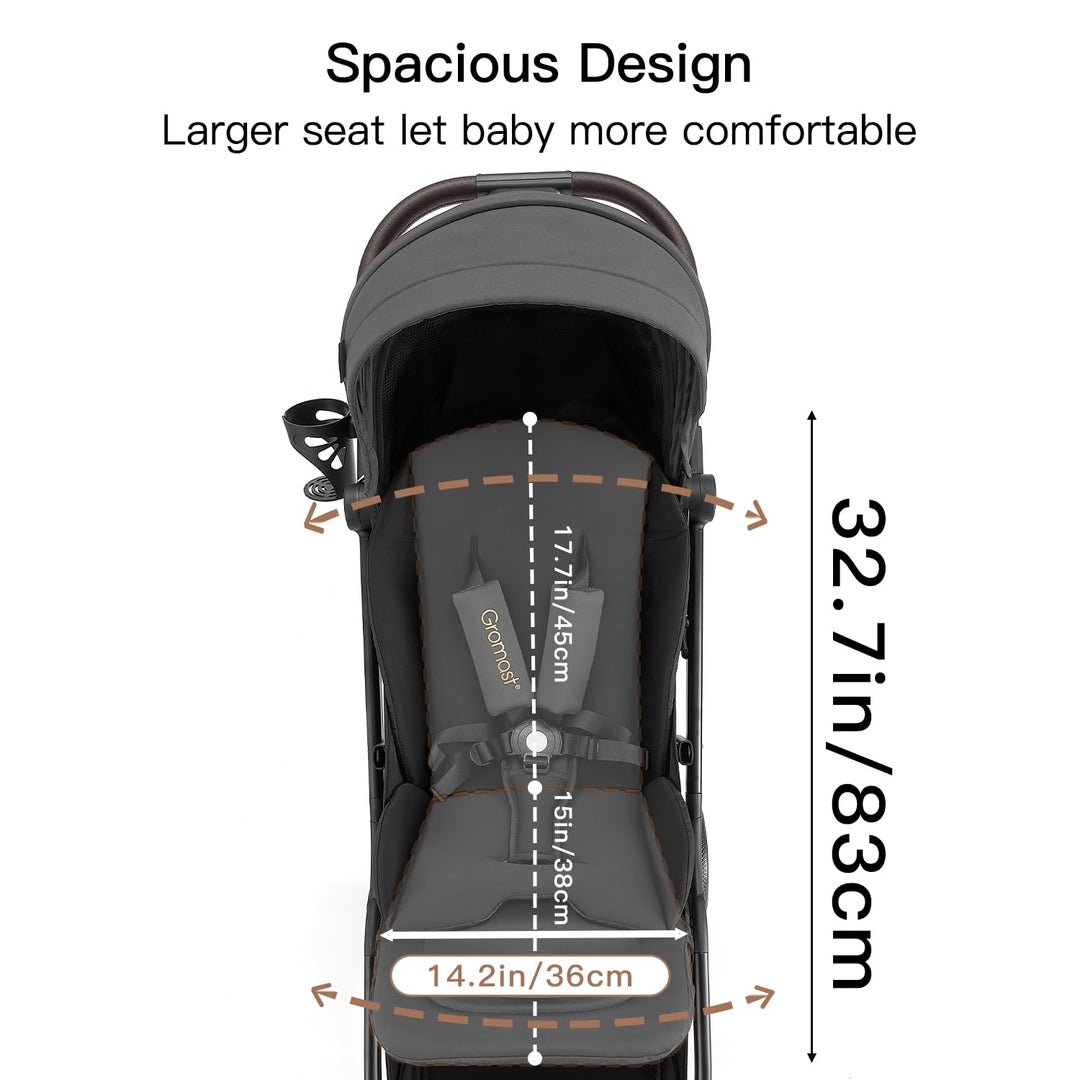 Gravity Faltbarer Kinderwagen, Tragbarer Reise-Kleinkindbuggy Mit Verstellbarer Rückenlehne & Sonnen