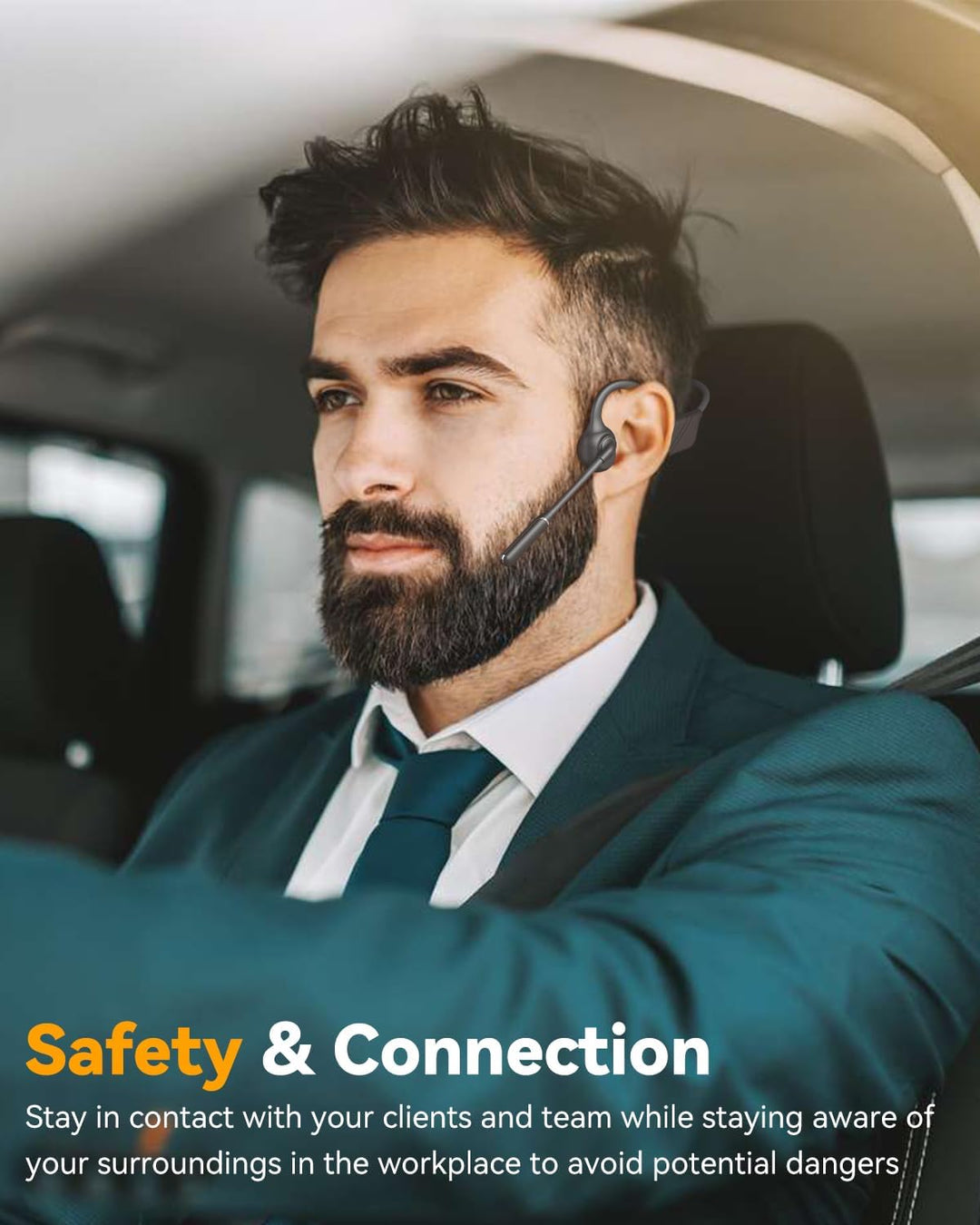 MONODEAL Bluetooth Headset mit Mikrofon, Knochenschall Kopfhörer Bluetooth 5.3 Open-Ear mit Multipoi