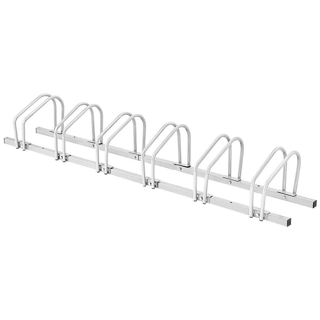 COSTWAY Fahrradständer Standparker Bodenständer Aufstellständer mit 4/5/6 Fahrrad Stellplätze, Mehrf