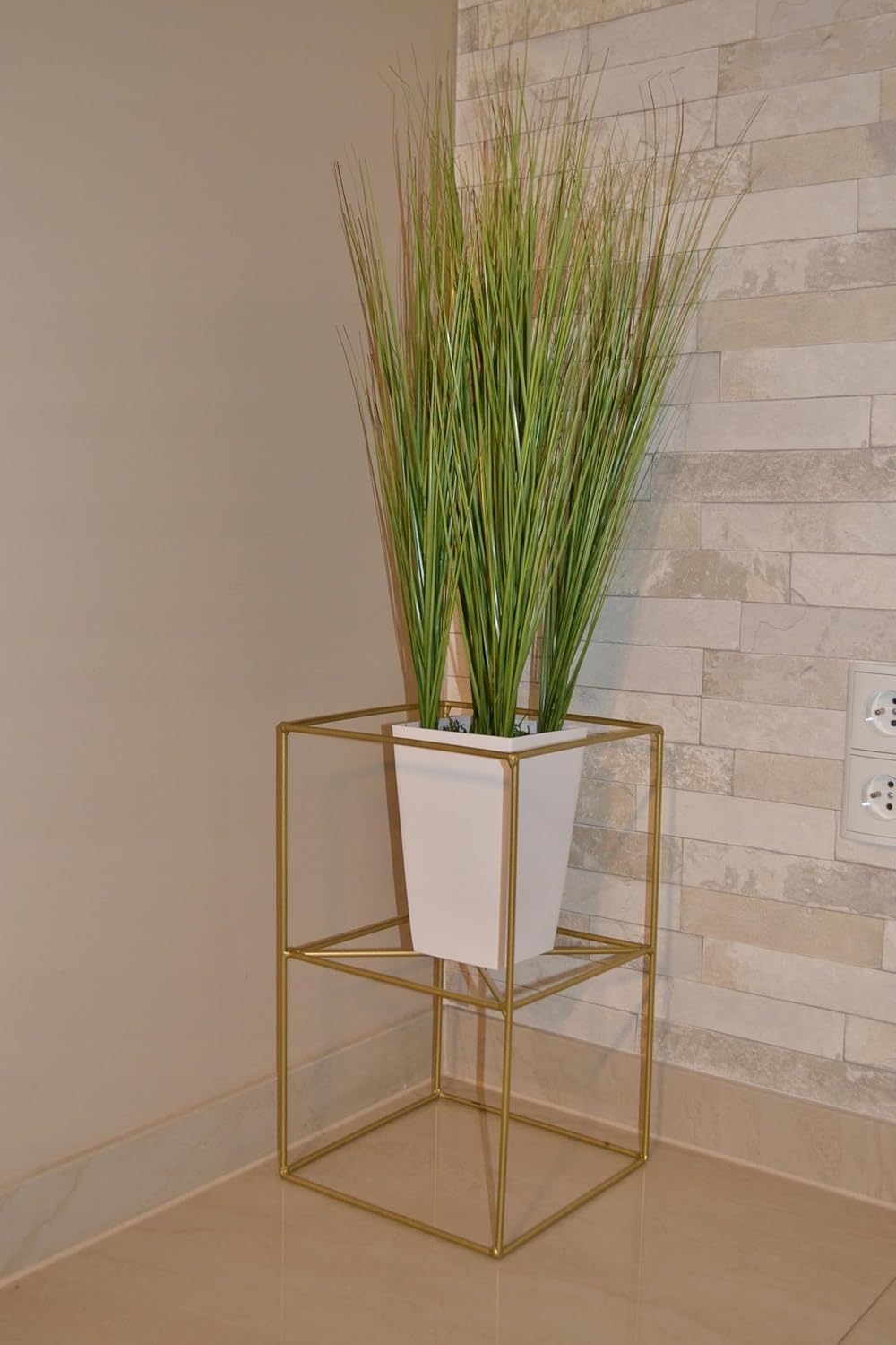 Pflanzenständer Filo - 24x24x40cm - Farbe Gold - für Zimmerblumen - Metallregal - Dekorativer Tisch