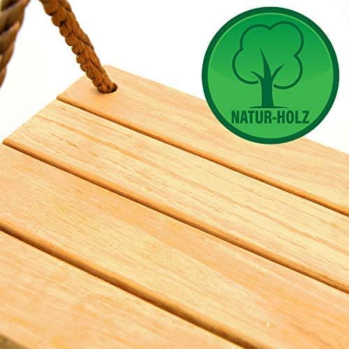 LittleTom Gartenschaukel Holz Kinder - 38x20 Holzschaukel Kinder Outdoor - Kinder Schaukel für Garte