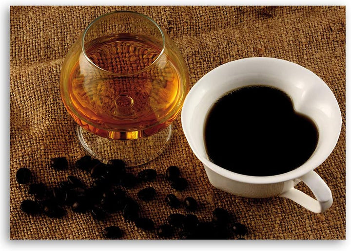 Feeby Bild auf Vlies Leinwand Kaffee Und Whisky 90x60 cm Kunstdruck Modern Wandbilder Deko Flur Wohn