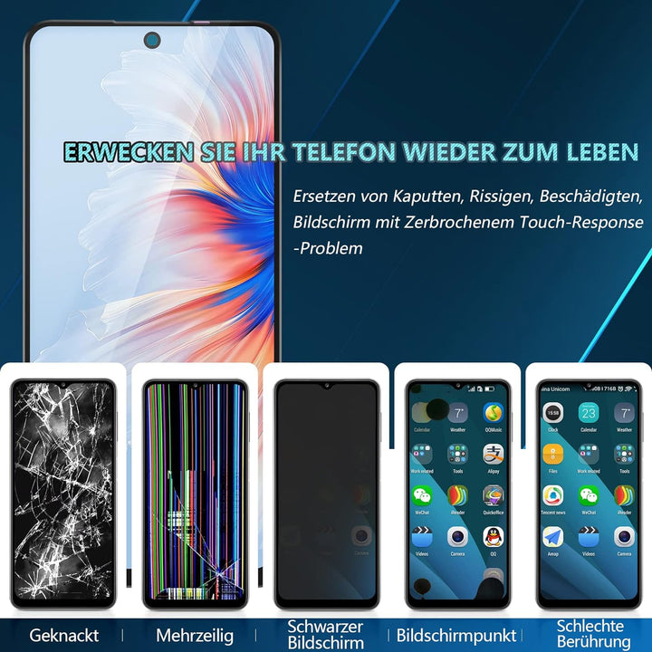 RongZy Kompatibel mit Xiaomi Redmi Note 10 Pro/Note 11 Pro 4G/5G/Note 10 Pro Max Ersatz Bildschirm L