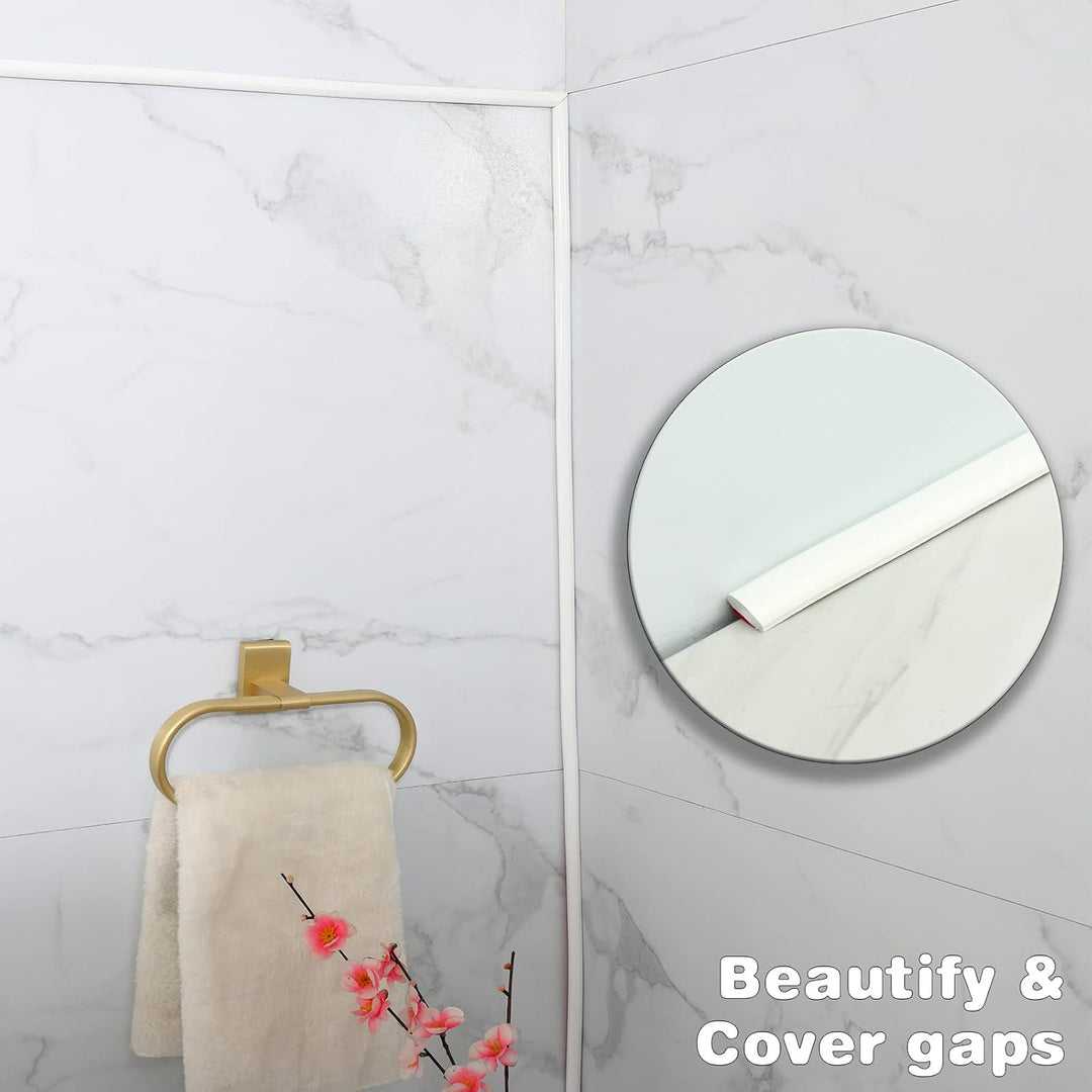 Flexible Zierleiste Selbstklebend | Weiss Deckenleisten für Boden, Aufkantung, Fliesenkante und Ecke