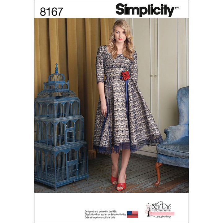 Simplicity 8167 Misses 'Sew Chic Kleid Schnittmuster, weiss