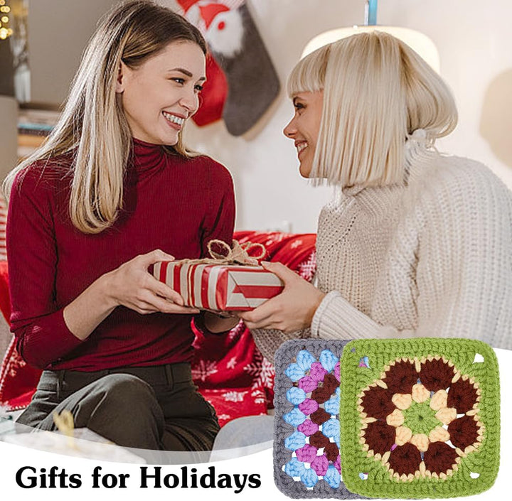 ORIGACH 6 in 1 Granny Square Häkelset Für Anfänger, DIY Starter Häkelset Für Erwachsene Mit Häkelblo