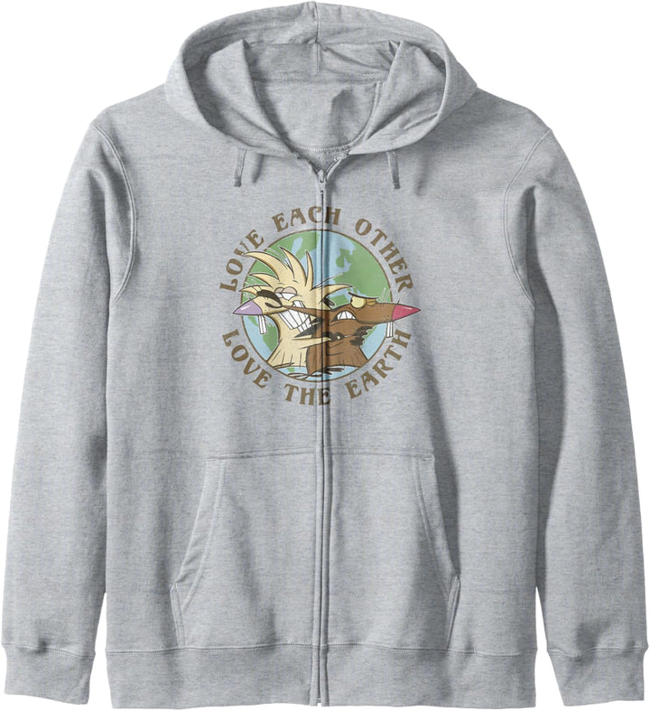 Angry Beavers Earth Day Love Each Other Love The Earth Kapuzenjacke