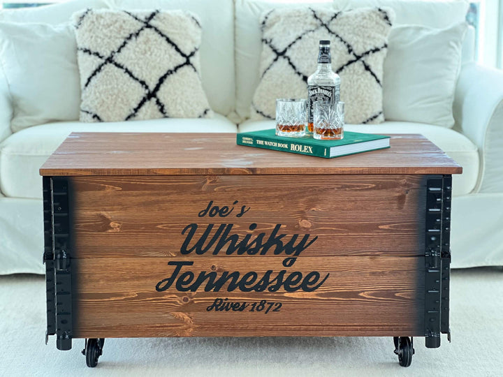 Uncle Joe´s Couchtisch XL Whisky Truhentisch Truhe im Vintage Shabby chic Style aus Massiv-Holz in b