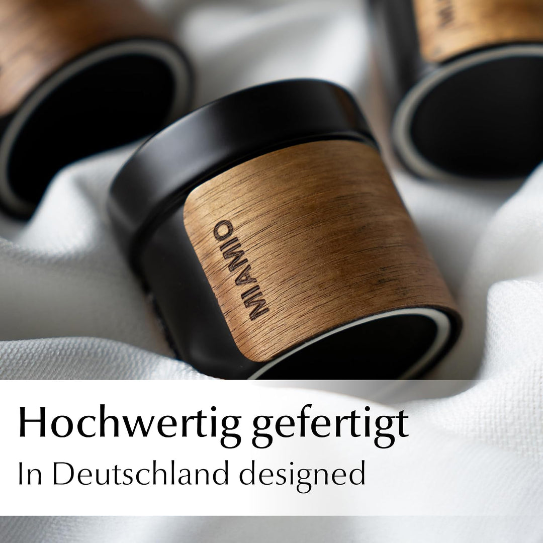 MIAMIO - Keramik Espressotassen/Espressobecher ohne Henkel (100ml)(Schwarz) | Kaffeebecher Keramik o