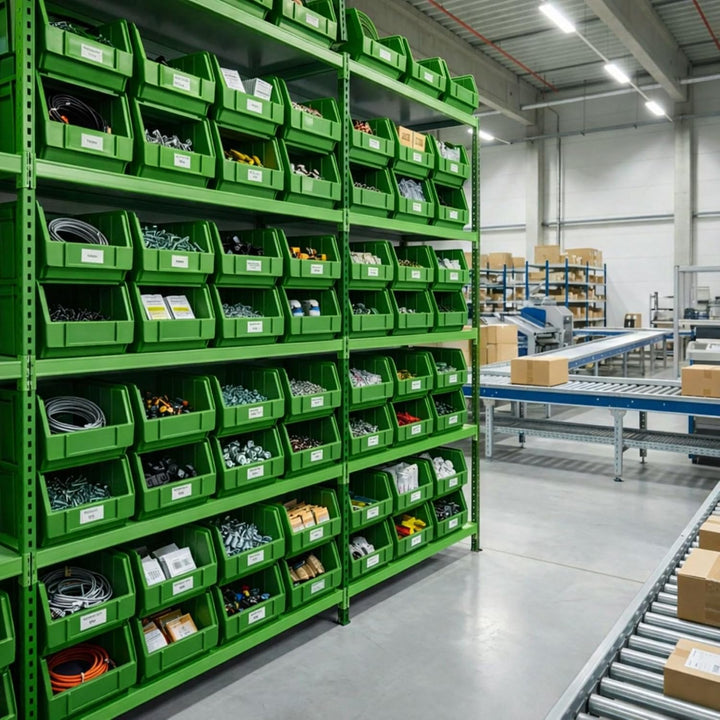 Rodopi 26er Set Stapelboxen, Grösse M | Sichtlagerkästen 230x150x130mm | Robuste Lagerboxen für Werk