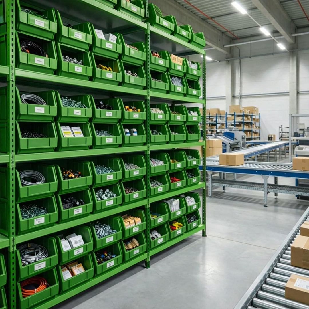 Rodopi 26er Set Stapelboxen, Grösse M | Sichtlagerkästen 230x150x130mm | Robuste Lagerboxen für Werk