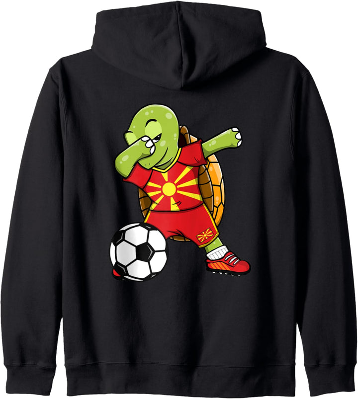 Dabbing Schildkröte Mazedonien Fussball Mazedonische Flagge Kapuzenjacke