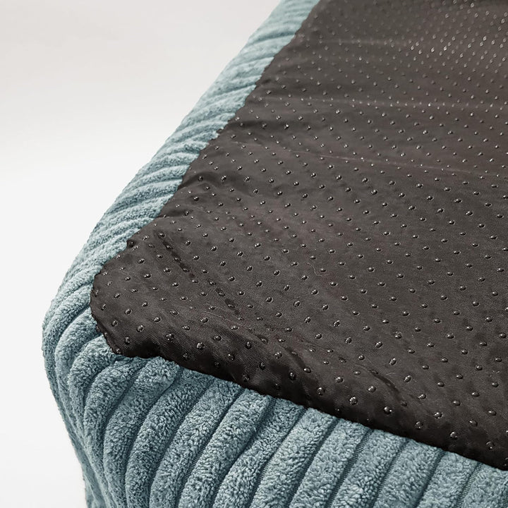Rohrschneider Tierbett mit Wendekissen, Cordstoff, Braun, 55x42x15 cm, Antirutsch, Abnehmbar, für Ha