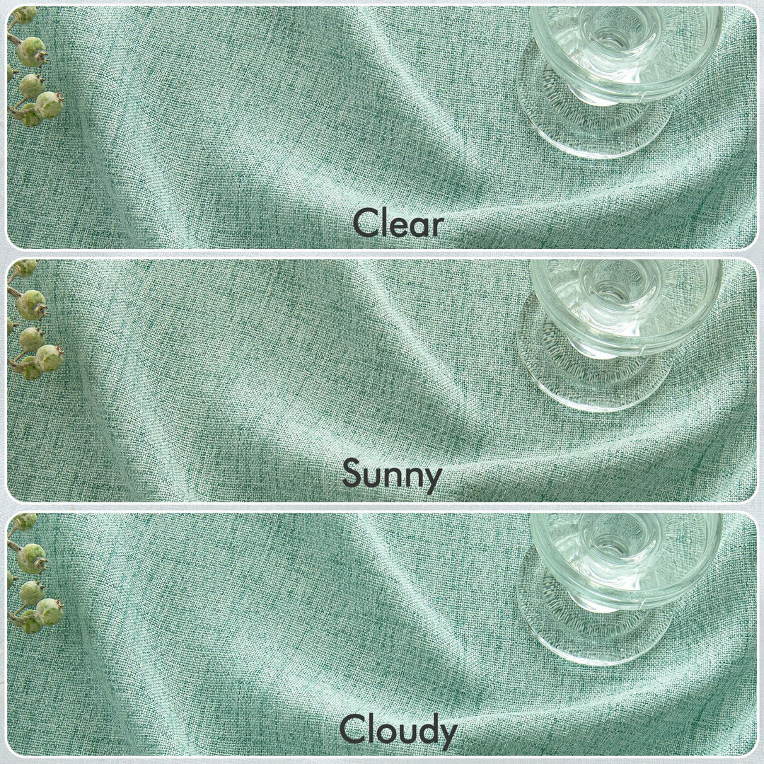 MIULEE Leinen Vorhänge mit Leinen Ringe Effekt Wohnzimmer Modern Semi-transparent Voile Vorhang Natu