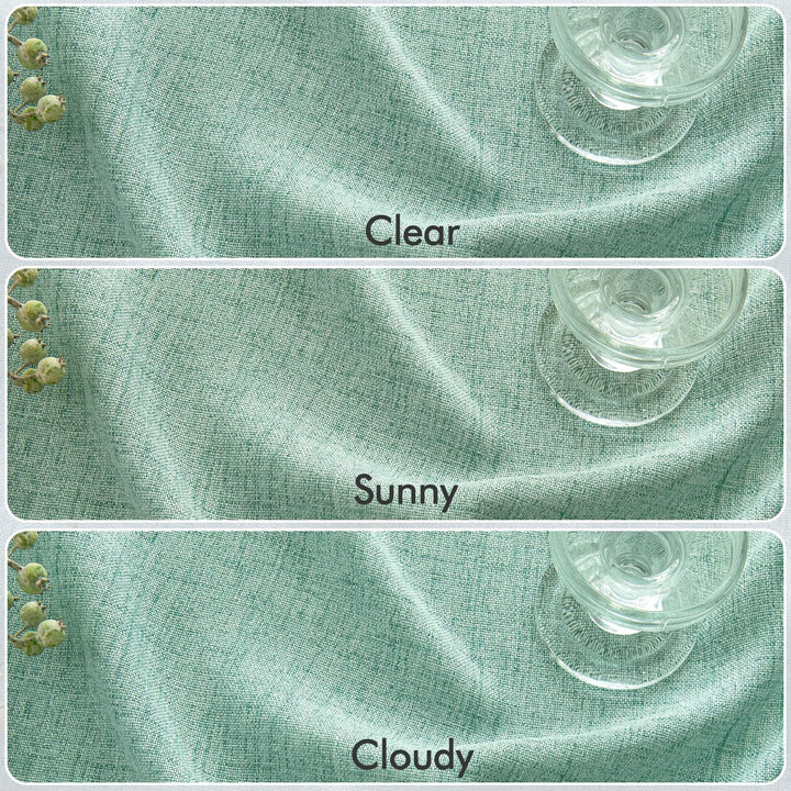 MIULEE Leinen Vorhänge mit Leinen Ringe Effekt Wohnzimmer Modern Semi-transparent Voile Vorhang Natu