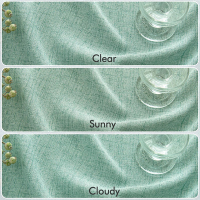 MIULEE Leinen Vorhänge mit Leinen Ringe Effekt Wohnzimmer Modern Semi-transparent Voile Vorhang Natu