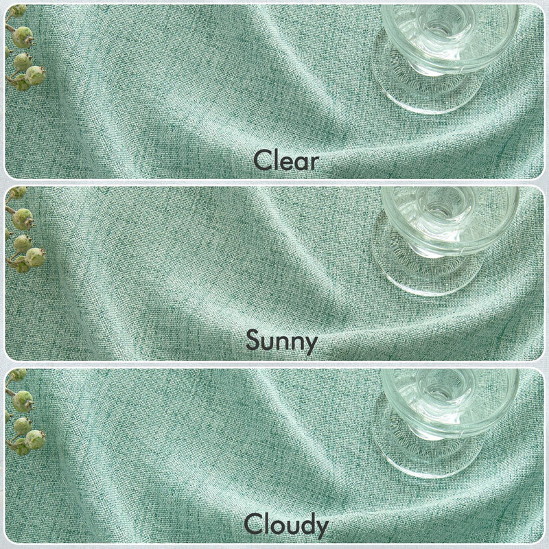 MIULEE Leinen Vorhänge mit Leinen Ringe Effekt Wohnzimmer Modern Semi-transparent Voile Vorhang Natu