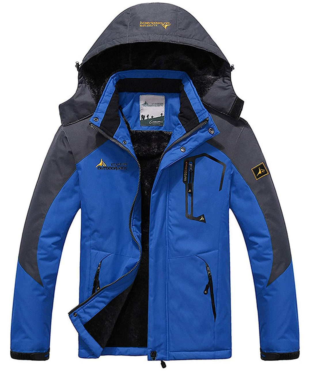 Memoryee Herren Ski Jacke Warmer Gefüttert Winter Fleece Mantel Wasserdichter mit Abnehmbarer Kapuze