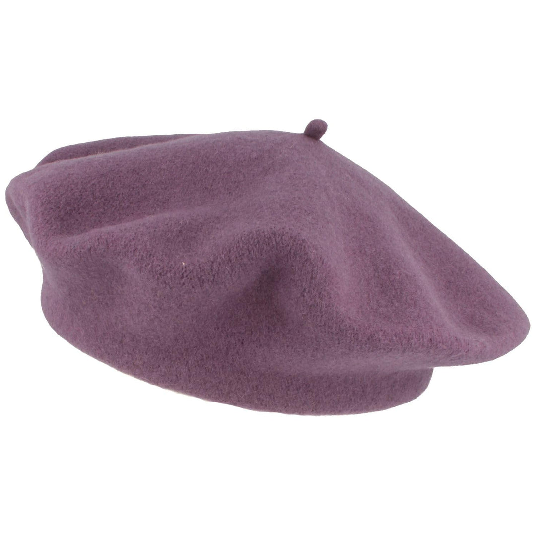 Breiter Damen Baskenmütze Damenmütze Wollmütze - One Size - Barret aus 100% Wolle Einheitsgrösse Ame