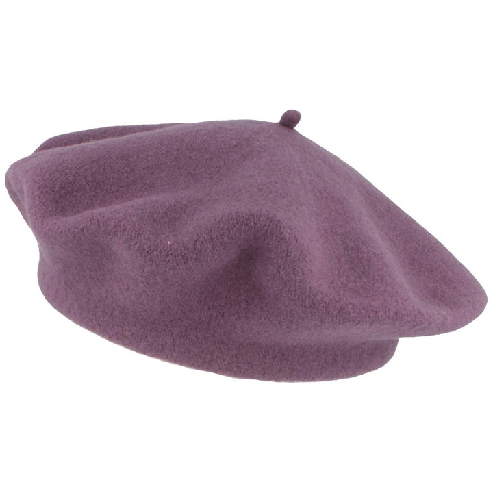 Breiter Damen Baskenmütze Damenmütze Wollmütze - One Size - Barret aus 100% Wolle Einheitsgrösse Ame