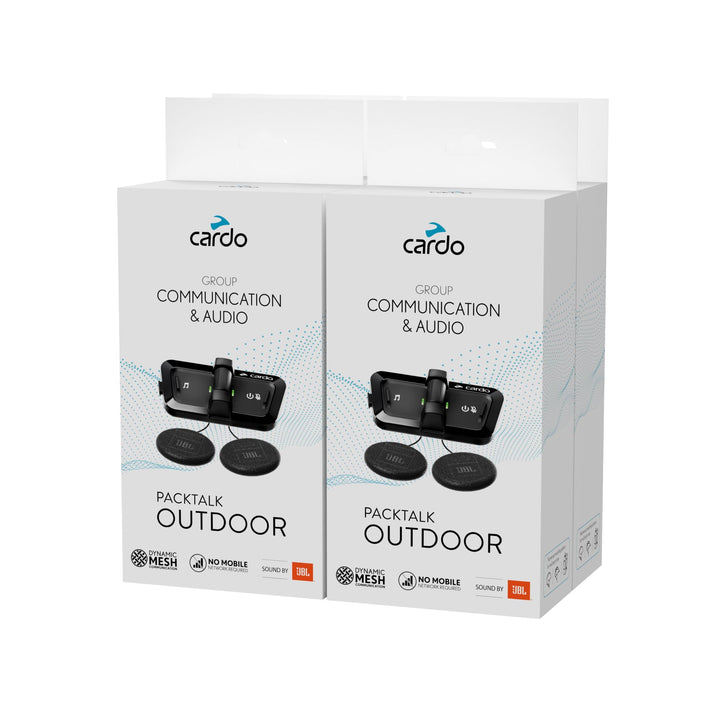 Cardo PACKTALK Outdoor Duo Pack, Helm-Kommunikationssystem, ideal für Ski, Snowboard und Radfahren (