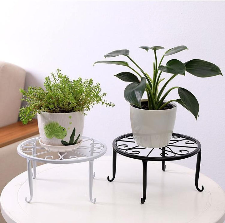 Tosnail 4 Stück Pflanzenständer für Blumentöpfe, Metall, Schwarz, rund Blumentopfständer, Heimpflanz