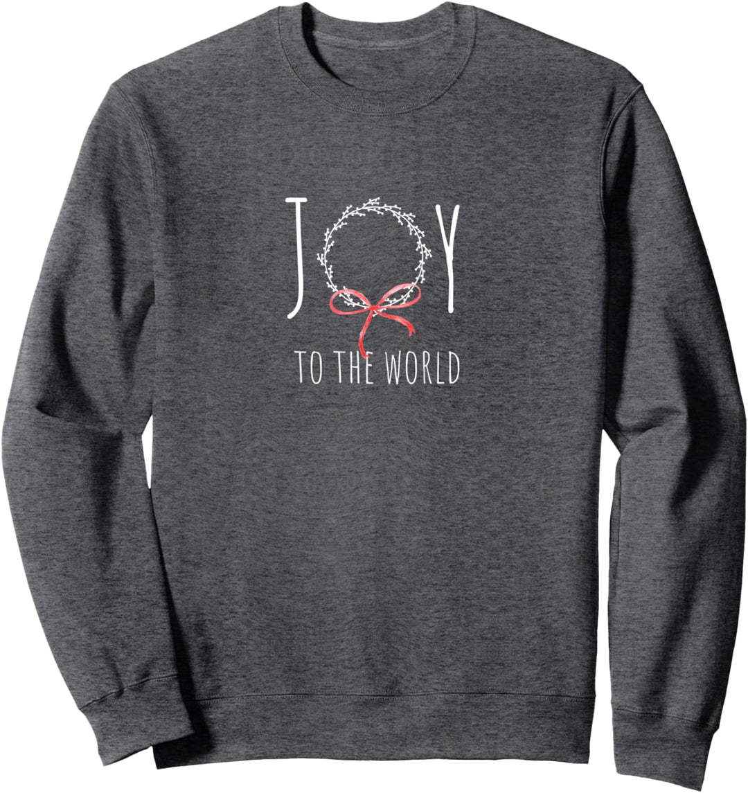 Minimalistisches Weihnachtshemd für Damen, JOY TO THE WORLD Sweatshirt
