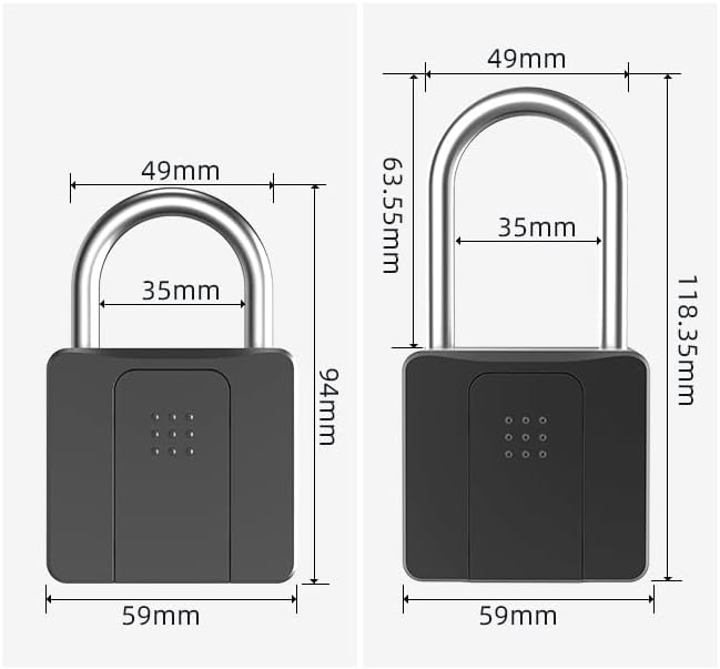 Langes Vorhängeschloss mit Fingerabdruck Bluetooth App Benutzergruppierung eLinkSmart: Schlüssel Sch