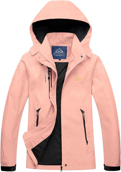 donhobo Damen Wanderjacke Outdoor Jacke Leichte Übergangsjacke Winddichte Jacke Wasserdicht Regenjac