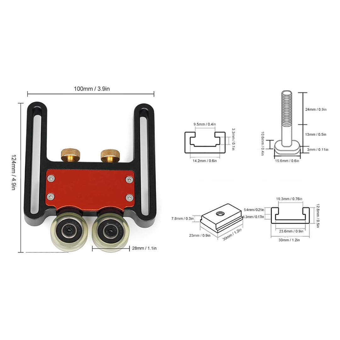 Andruckrolle für die Holzbearbeitung, Tischsägenrolle, Flexibles PU-Rad, Gute Stossdämpfung für Tisc