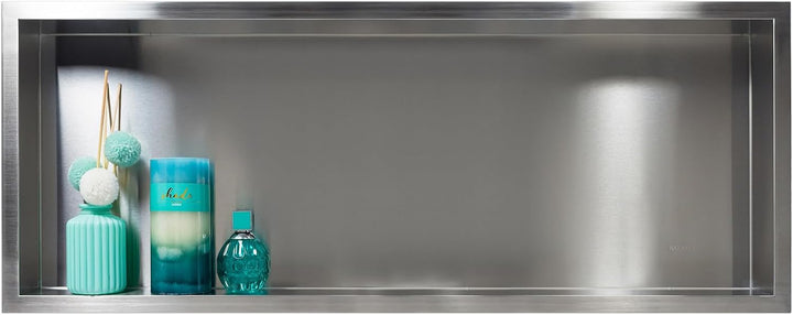 WALL-BOX ONE - Chrom Nische Edelstahl - Verchromt Wandnische Dusche - Wasserdicht - Flexibler Nische