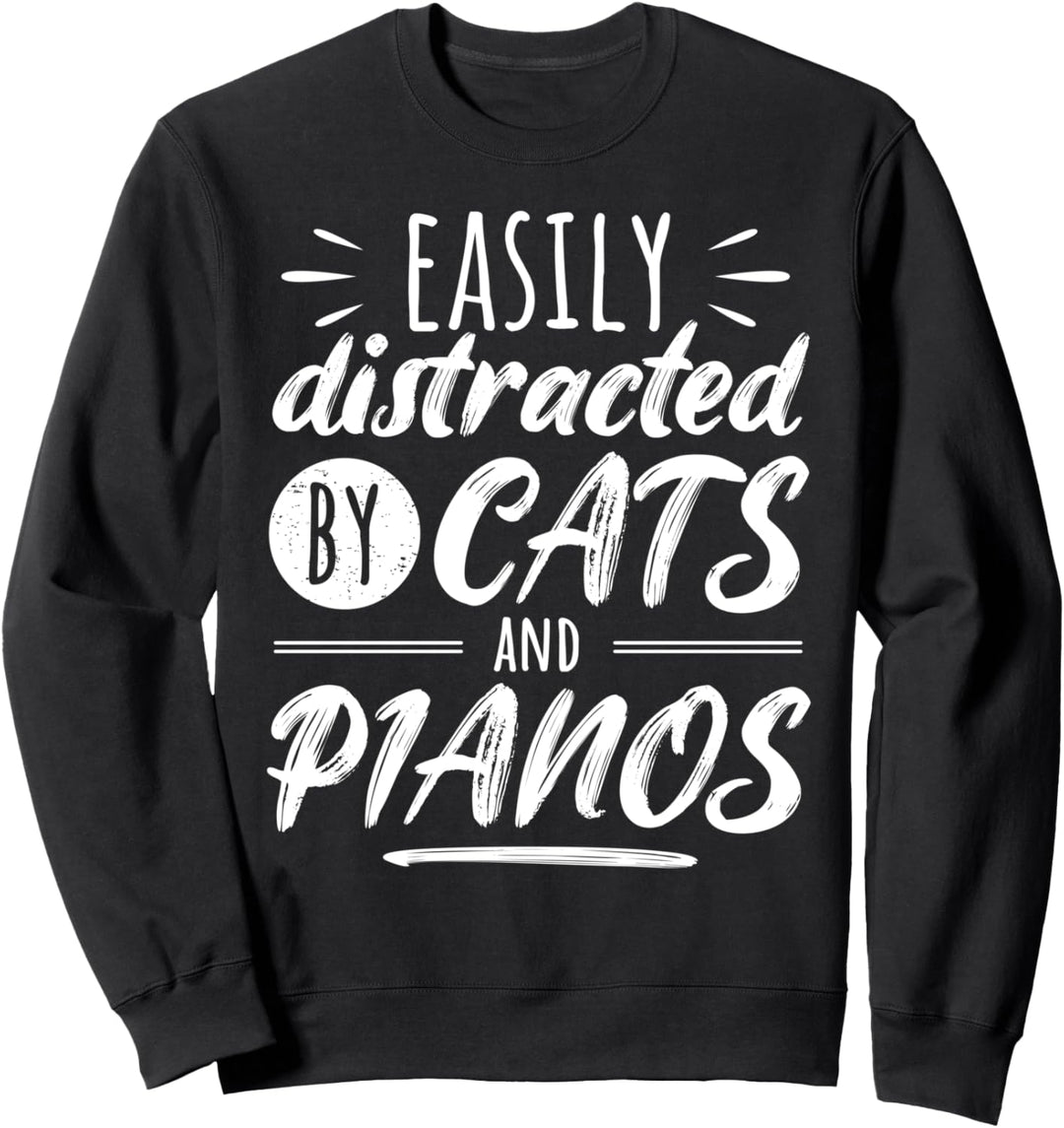 Klavier Pianist Klavierspieler Piano Flügel Musiker I Katzen Sweatshirt
