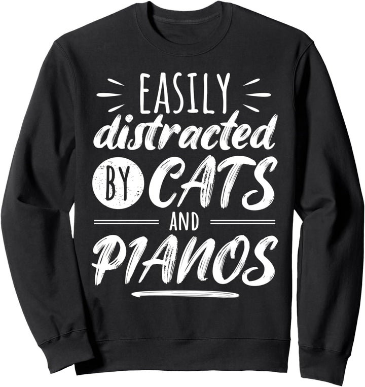 Klavier Pianist Klavierspieler Piano Flügel Musiker I Katzen Sweatshirt
