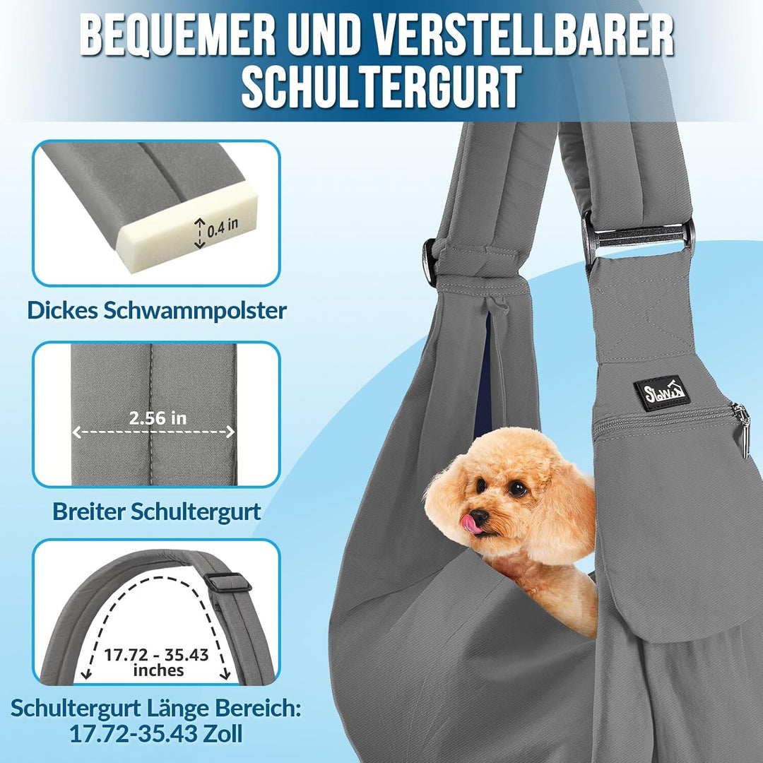 SlowTon Hundetragetasche, Haustier Hundetasche mit verstellbarem, gepolstertem Schultergurt und Fron