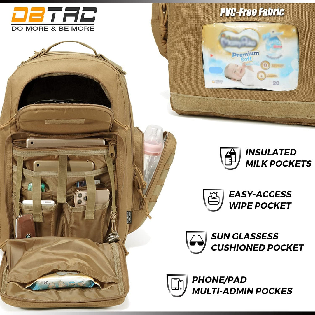 DBTAC Wickeltasche Rucksack für Papa, grosse Baby-Wickeltasche für Männer mit Wickelunterlage, isoli